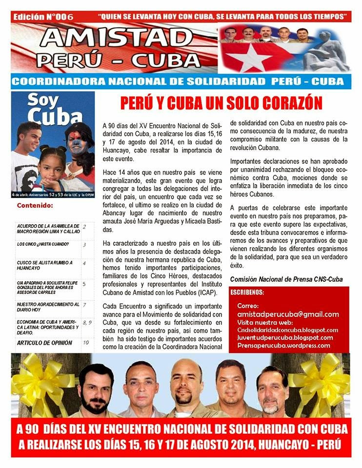 BOLETÍN N°006 "AMISTAD PERÚ CUBA"