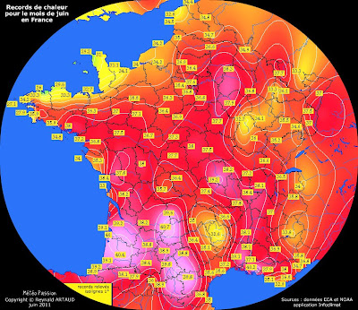 Carte de L'ensoleillement Juin