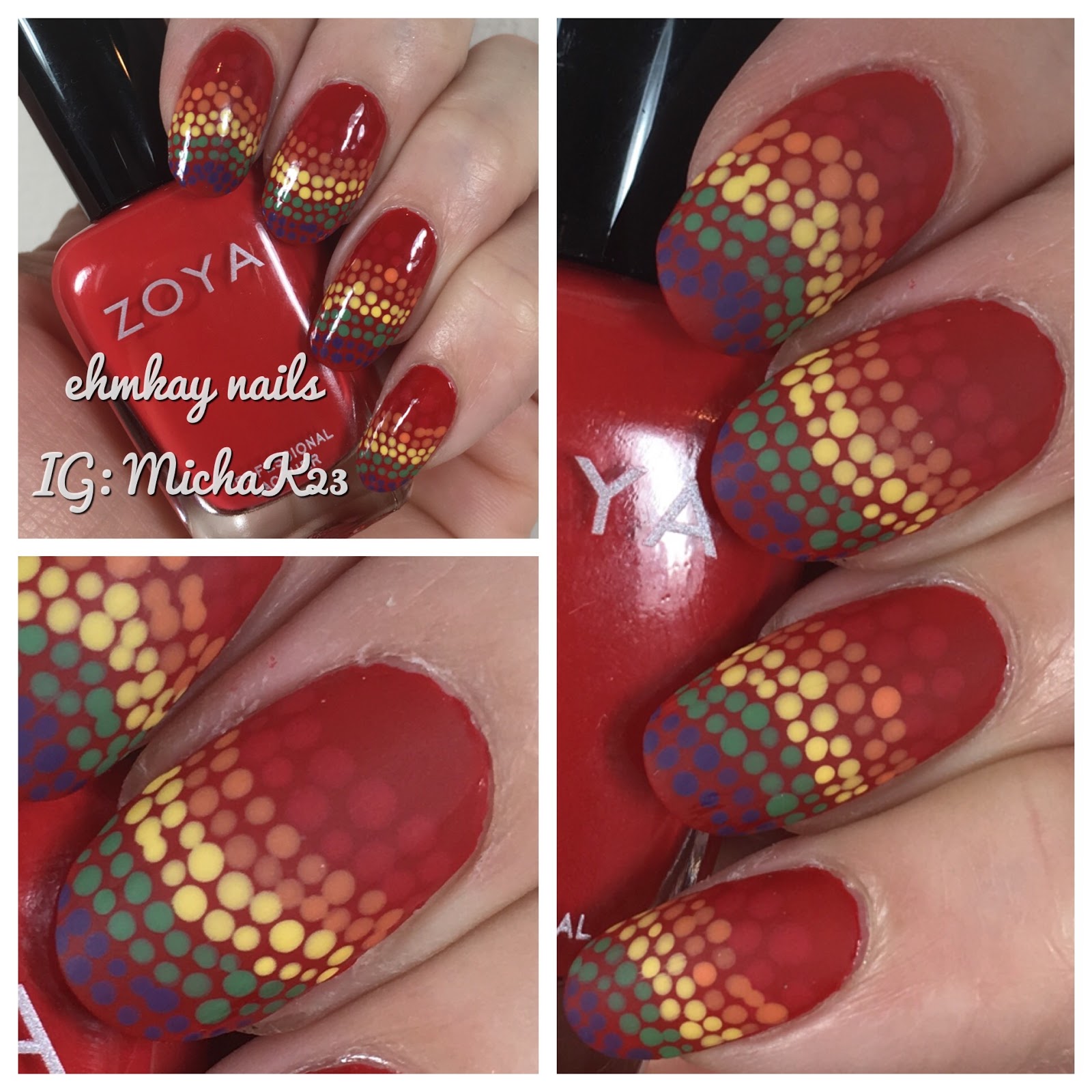 ehmkay nails Taste the Rainbow Skittles Nail Art