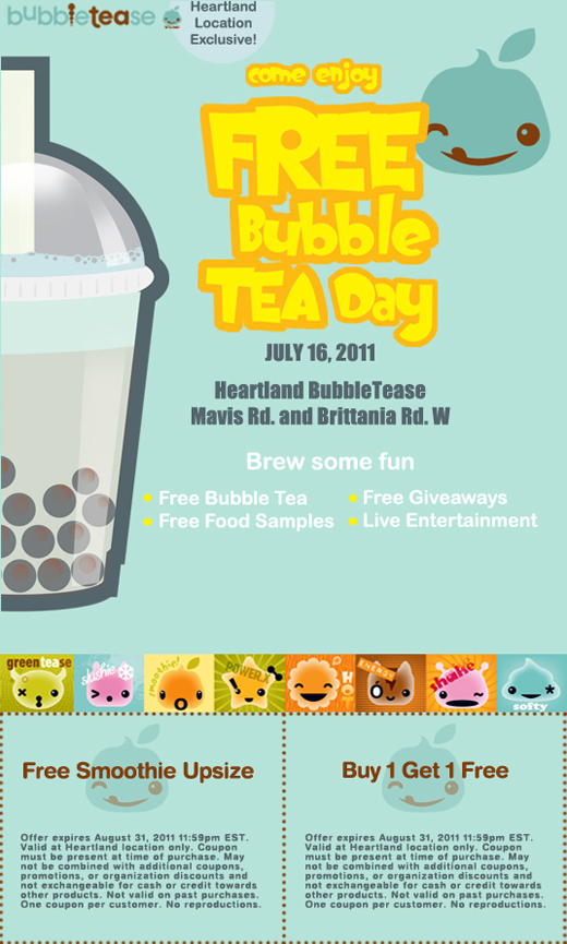 Freebies Deals and Rewards for Canadians Free Bubble Tea Day at Bubble