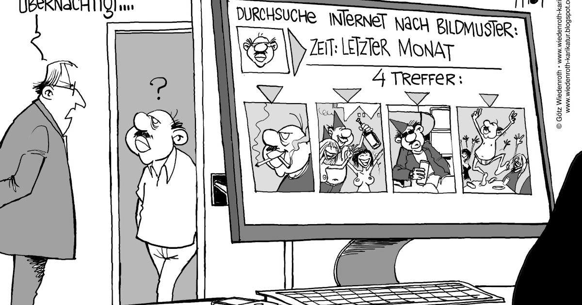 Karikamur Karikatur Wiedenroth Conny Zuseh Ertappt Durch Bildmustersuche Im Internet