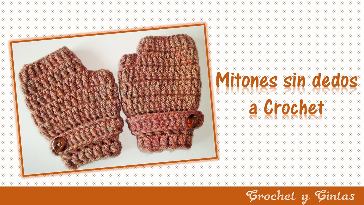 Mitones, sin dedos tejidos a mujeres Crochet y Cintas