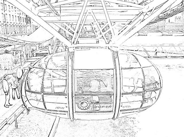 sketch of London Eye capsule