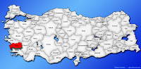 Aydın ilinin Türkiye haritasında gösterimi