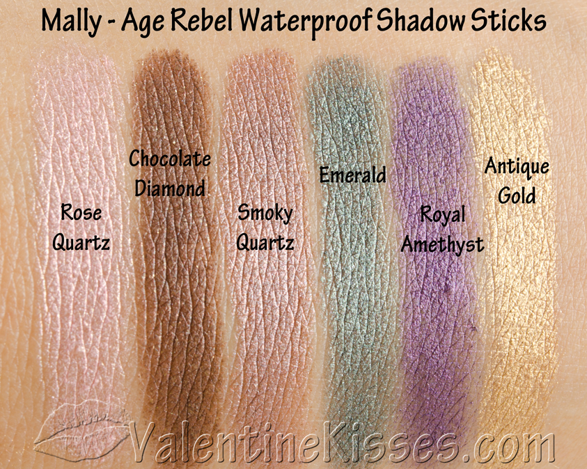 Valentine Kisses Mally Age Rebel Waterproof Shadow Sticks 6 shades