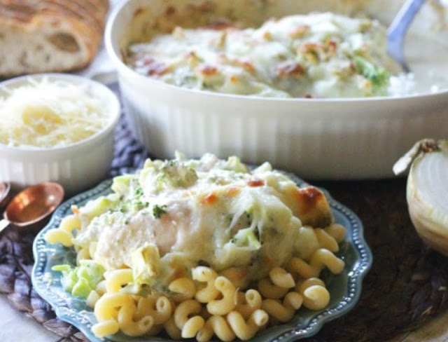 Broccoli Alfredo Chicken Bake #keto #healthyrecipe