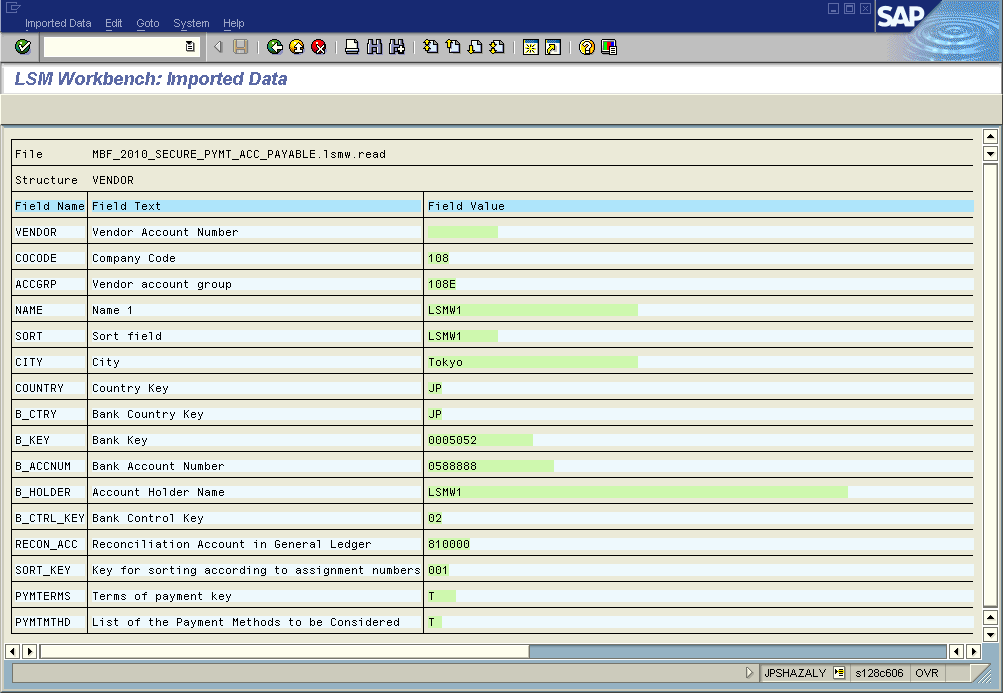 SAP FICO Central Mass Creation of Vendor (Supplier) Master Records through LSMW