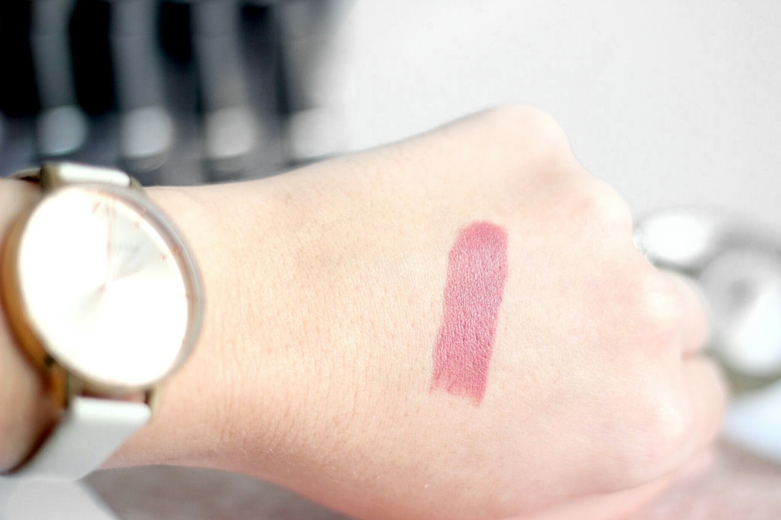 A swatch of MAC Twig Lipstick