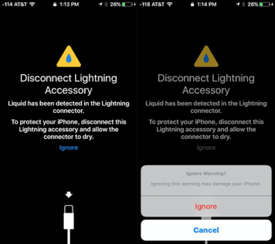 iOS 10 Now Warns You If Liquid is Detected in Your Lightning Port [Image]