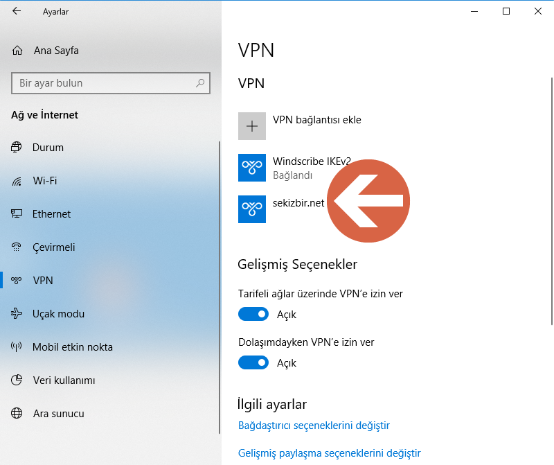 Windows 10'da VPN bağlantısı oluşturma, yapılandırma, kullanma ve silme 12 Image%2B12