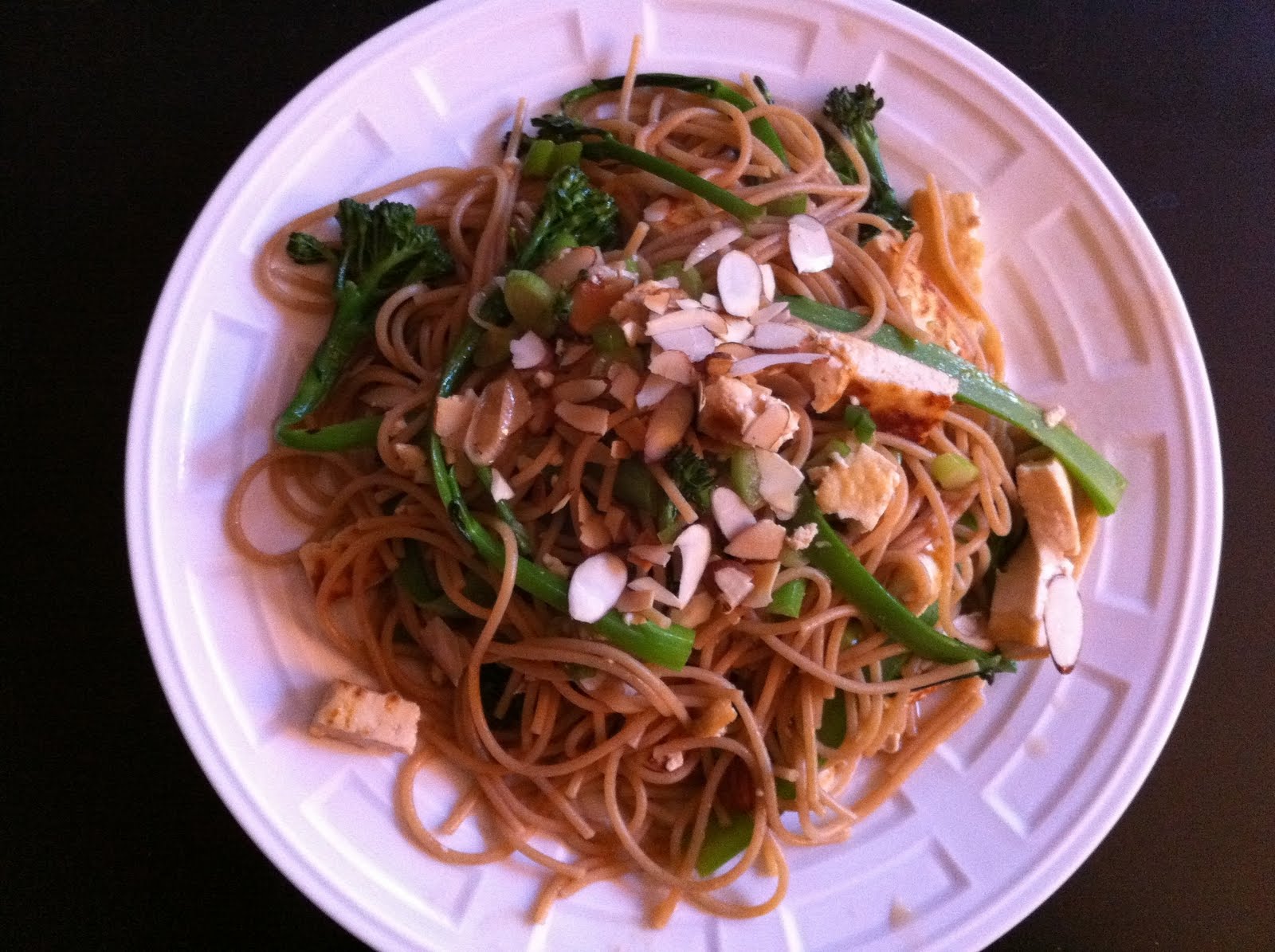 The Sustainable Palate Asian Noodles with Broccolini and Tofu