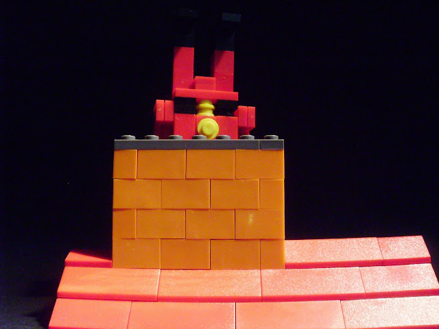 MOC LEGO Pai Natal desce pela chaminé