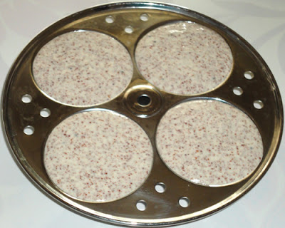pour the batter in idli mould