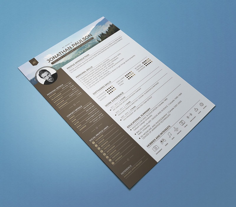 Template Resume CV 2018 - Free Professional Modern Resume (CV) Cover Letter Design Template
