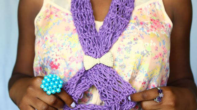 DIY // Crochet Lightweight Summer Scarf // Free Crochet Pattern.