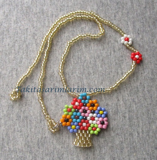 Easy Beaded Vase of Flowers Pendant Tutorial / The Beading Gem
