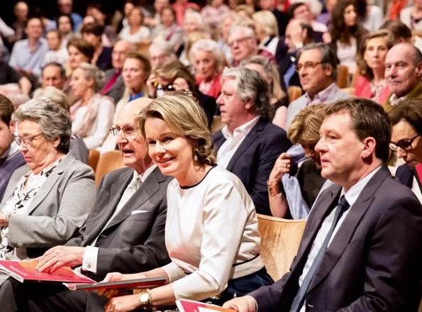 Queen Mathilde attended the first session of semi final of the Queen Elisabeth Cello Competition 2017 at the Brussels Flagey cultural center
