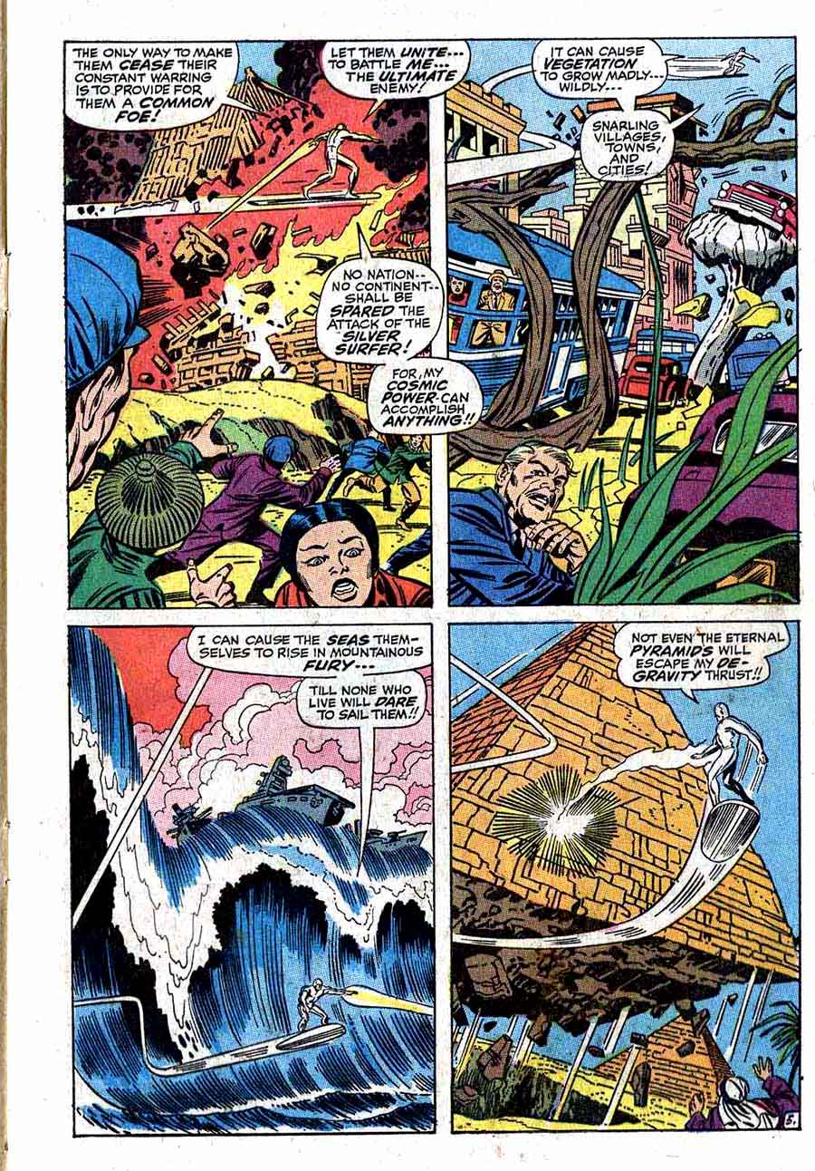 Fantastc Four v1 #72 silver surfer 1960s silver age comic book page art by Jack Kirby Fantastc Four v1 #72 silver surfer 1960s silver age comic book page art by Jack Kirby