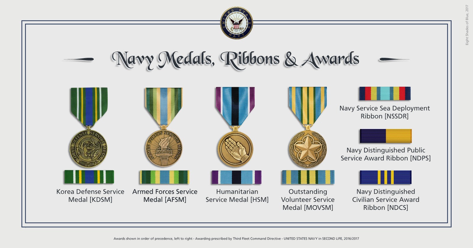 N.A.S. Miramar NFWS / SL Medals and Awards of Third Fleet Navy