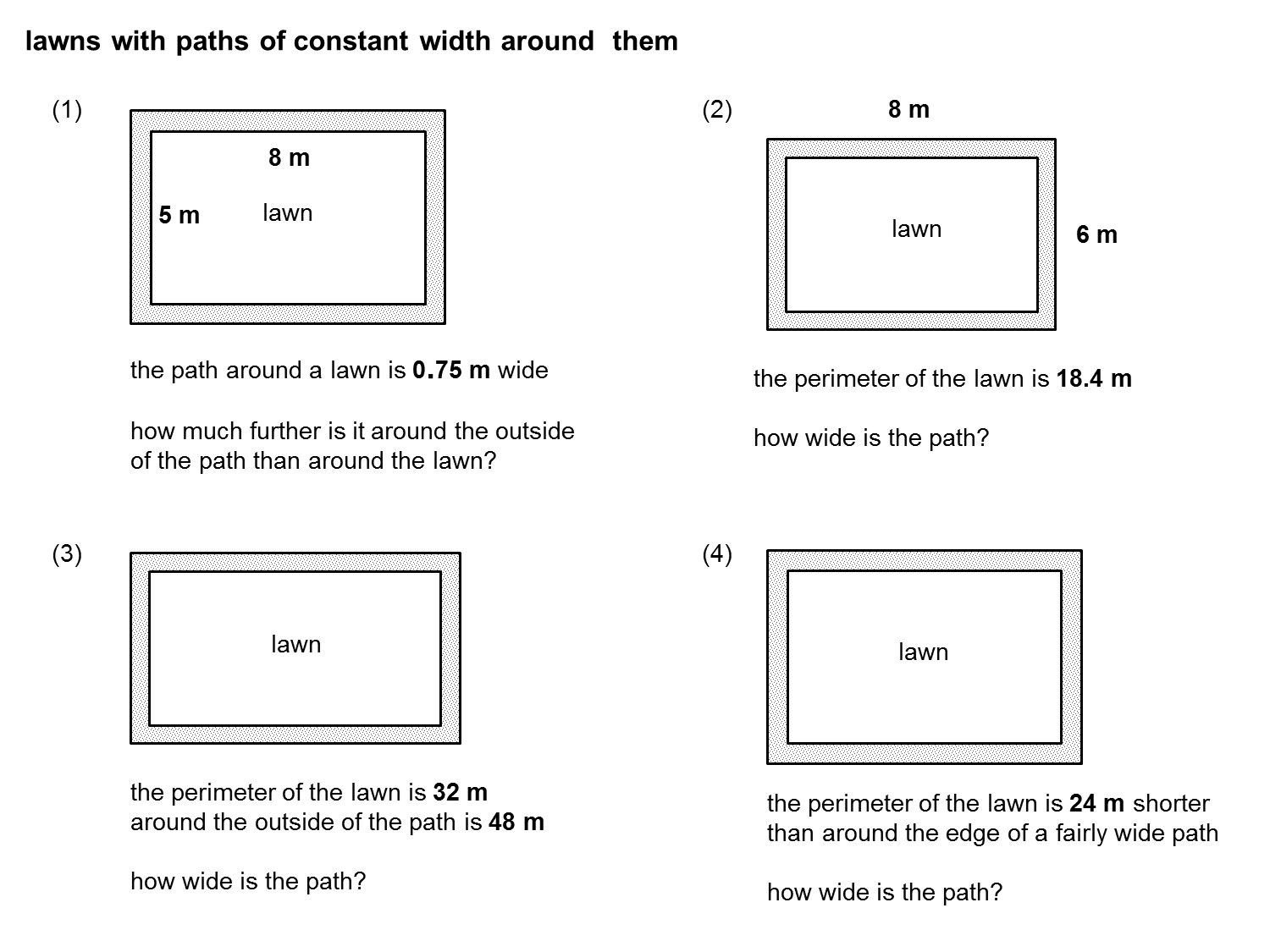 MEDIAN Don Steward mathematics teaching paths around a lawn