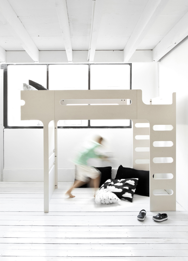 køjeseng modern bunk bed whitewash