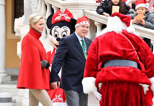 Princess Charlene, Prince Albert II, Louis Ducruet and Camille Gottlieb gave Christmas gifts to refugee children