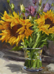 oil painting sunflowers fine werner karen violet paintings flower flowers sunflower still demo floral artists artistic did canvas fall karenwernerart