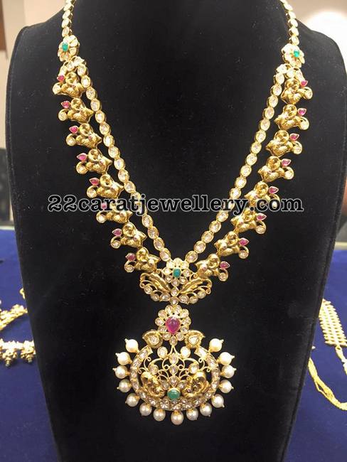 Two Rows Pachi Nakshi Necklace - Jewellery Designs