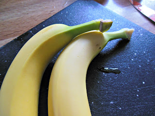 Green-tipped bananas are perfect for Bananas in Orange Caramel Sauce.