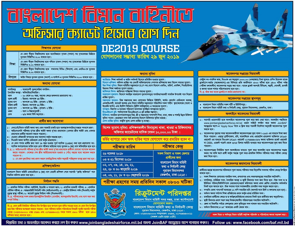 Government jobs circular 2019 | Bangladesh Air Force job baf.mil.bd
