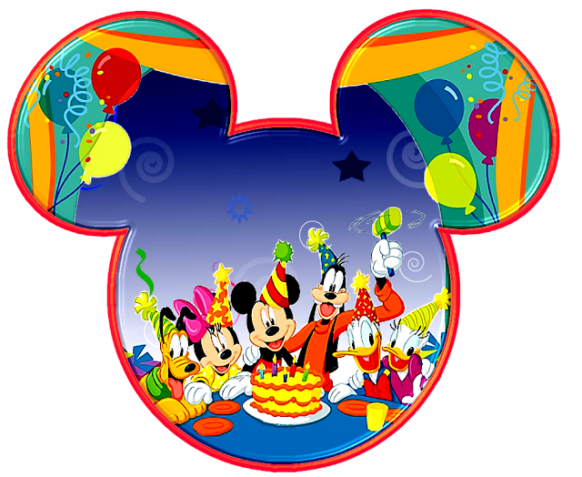 Cabezas de Mickey con personajes Disney .