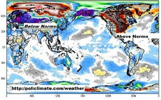 Northern Hemisphere Global Warming and Cooling, actually weather anomalies for February 2012
