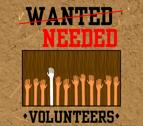 Volunteers wanted. Wanted Flyer.