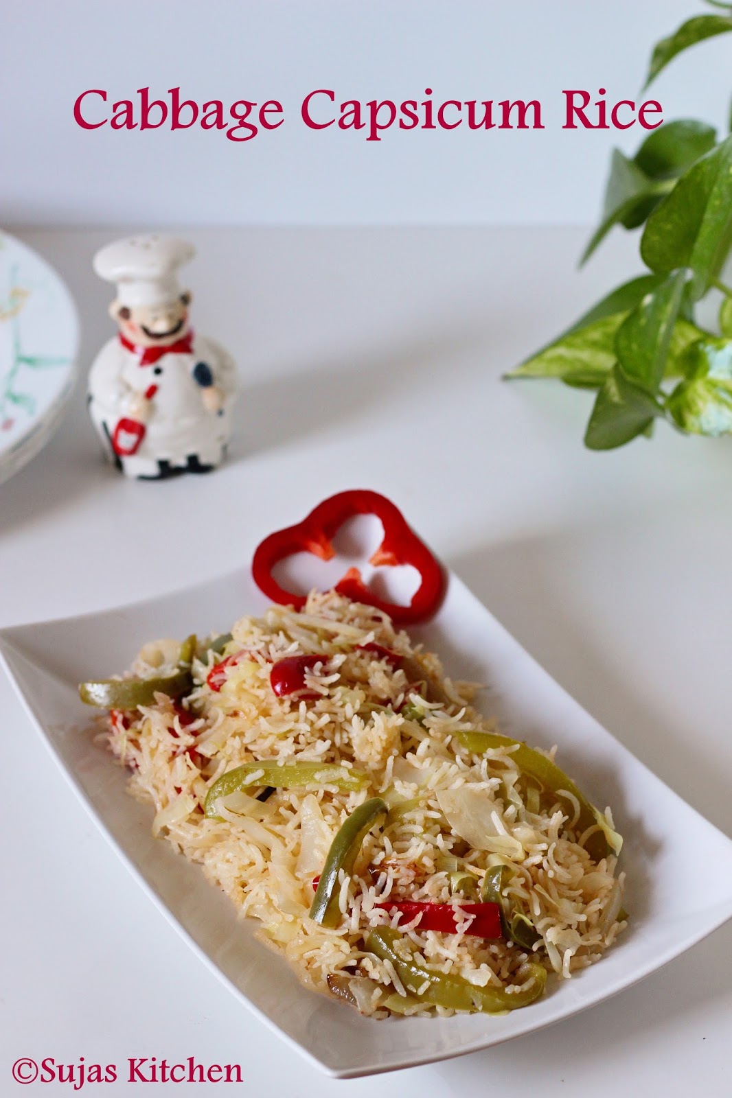Sujas Kitchen Cabbage Capsicum Rice