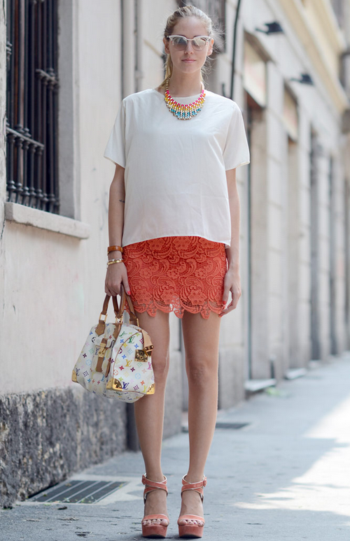 Kate Coral Lace Skirt