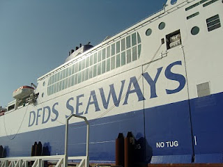 DFDS Seaways logo on side of the ferry