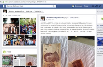 ¡Billetes falsos!: circulan en Tulum, son más gruesos que los auténticos, ya fregaron 2 veces a “Don Cafeto”
