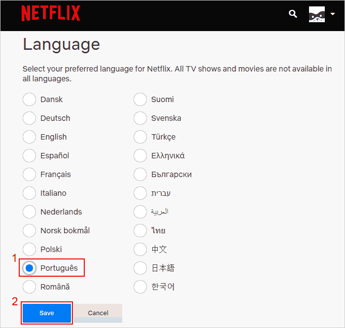 Colocando o idioma Português no Netflix