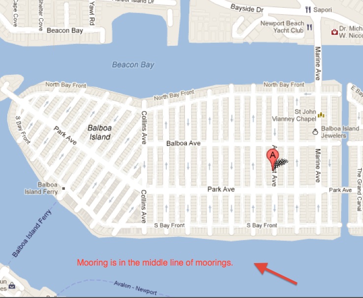 Balboa Island Mooring and Boat