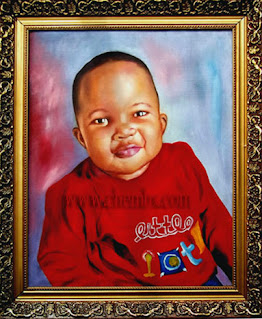 Little boy painted portrait artwork