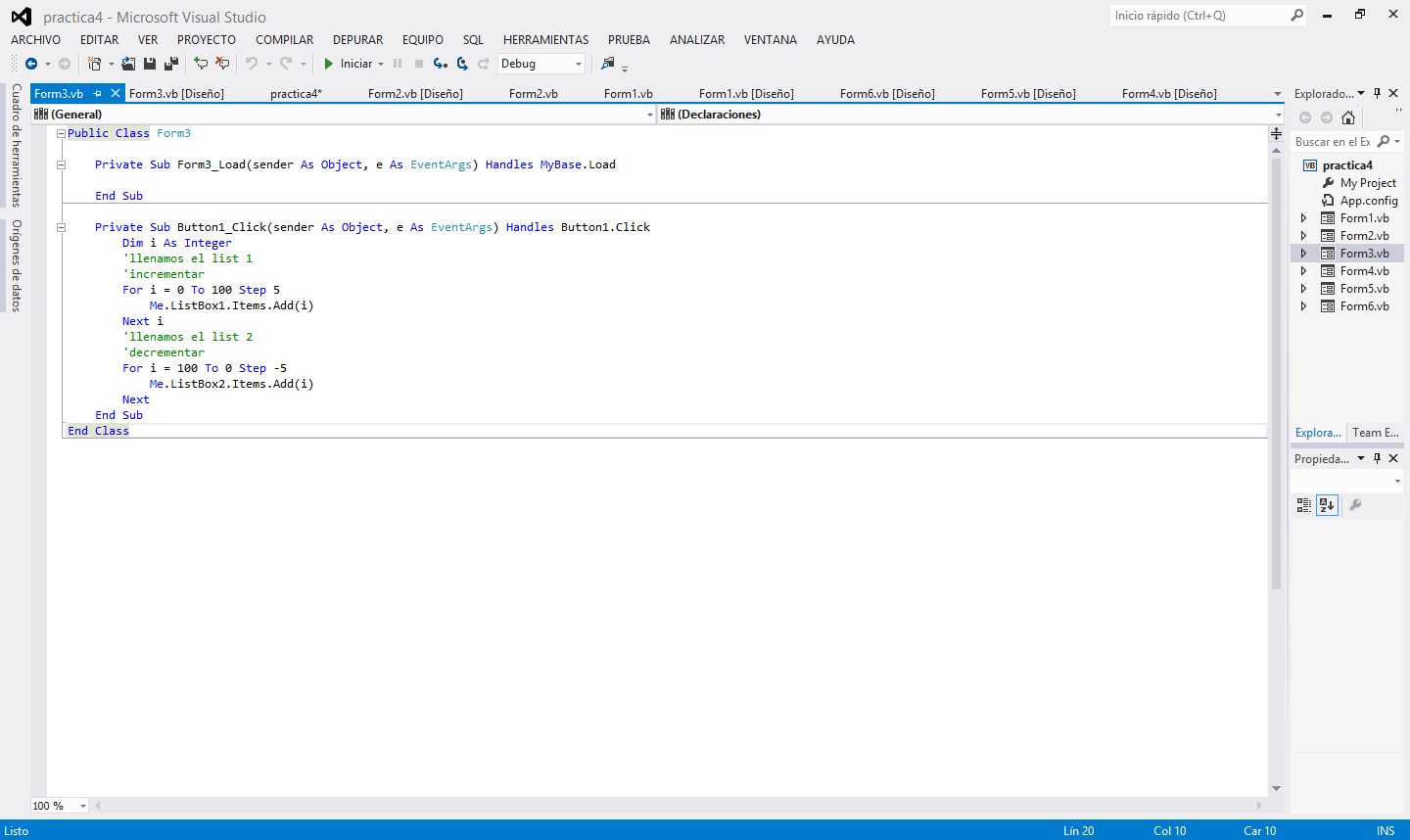 VISUAL BASIC: PRACTICA NO.3