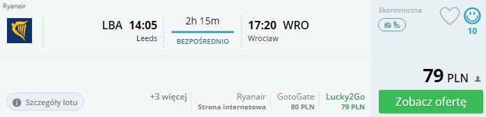loty z leeds do wrocławia