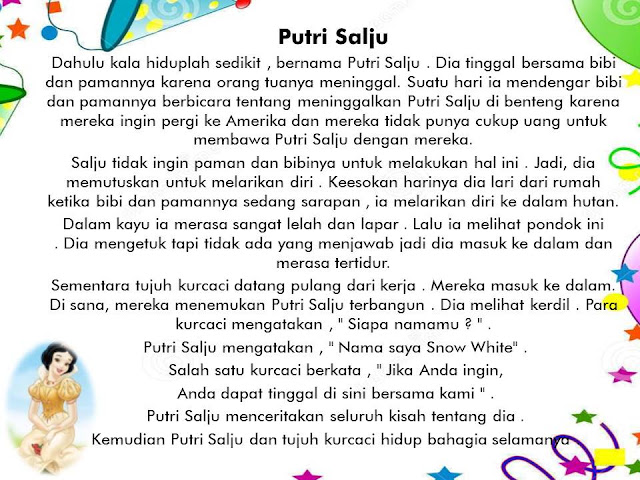 Cerita Putri Salju Bahasa Inggris Singkat Descargar
