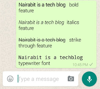 Whatsapp font styles