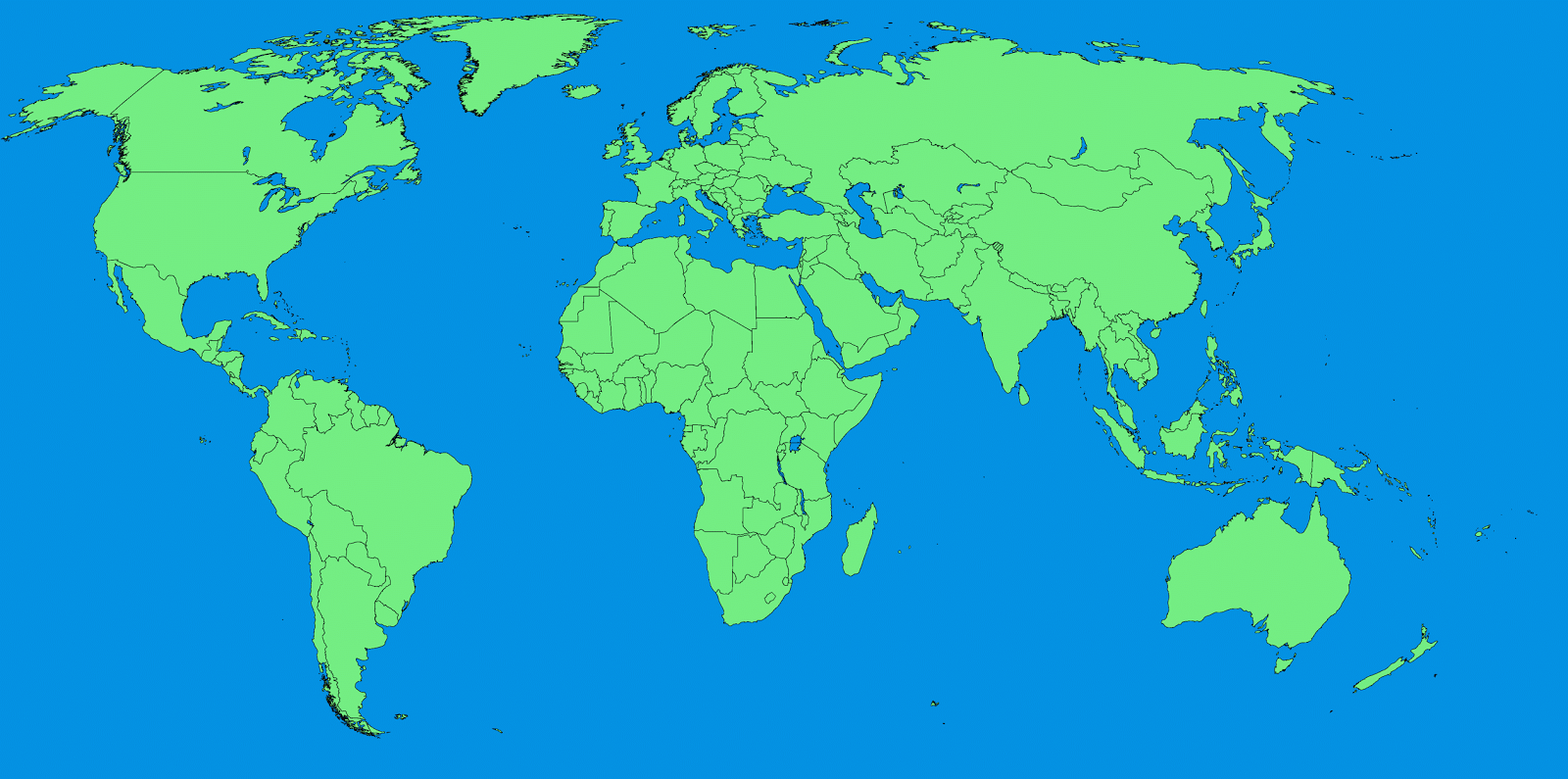 World Map With Countries No Labels