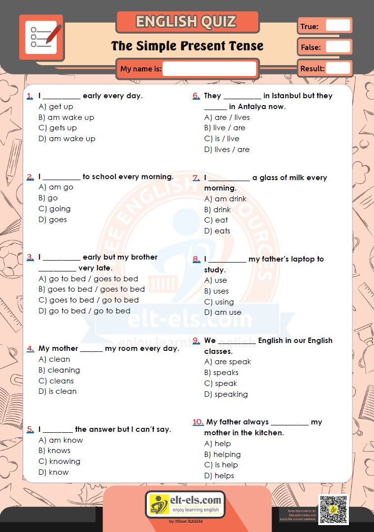 present-simple-tense-multiple-choice-exercise-with-key-worksheet-gambaran