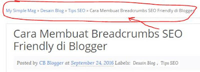 Cara Membuat Breadcrumbs SEO Friendly di Blogger