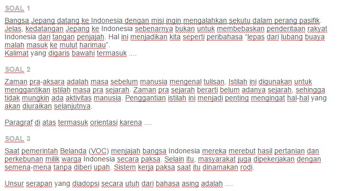 Contoh Soal Struktur Teks Cerita Sejarah