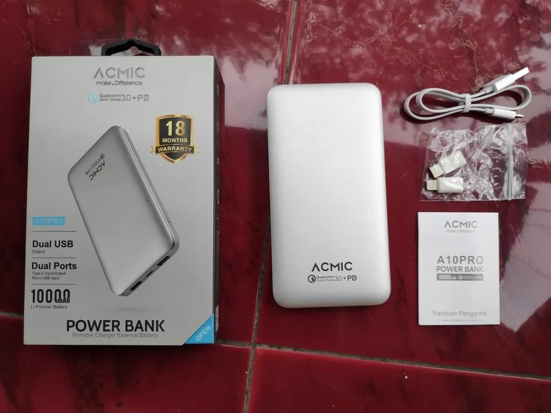 Paket Pembelian Acmic A10Pro Gen2 10000mAh