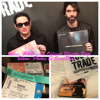 Photo above from Official Placebo Site featuring Brian Molko & Stefan Olsdal at the Dec. 6th meet & greet in Nottingham at Rough Trade. Photos below by SonicBliss featuring concert ticket, CD cover (before & after signing), wristband required for entry into the signing & Rough Trade bag.